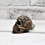 Bronze Scroll Skull Door Knobs, Resin Kitchen Door Knobs