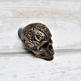 Bronze Scroll Skull Door Knobs, Resin Kitchen Door Knobs