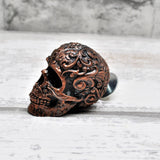Copper Scroll Skull Door Knobs, Resin Kitchen Door Knobs
