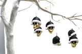 Black Santa Skull Bauble, Santa Hat Skulls
