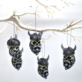 Viking Skull Baubles, Christmas Tree Decorations