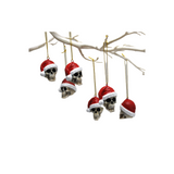 Red Santa Skull Bauble, Santa Hat Skulls