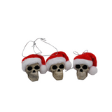 Red Santa Skull Bauble, Santa Hat Skulls