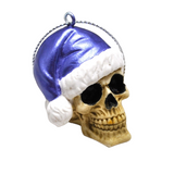 Purple Santa Skull Bauble, Santa Hat Skulls