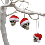 Red Santa Skull Bauble, Santa Hat Skulls