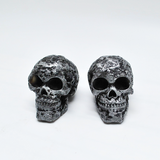 Textured Silver Skull Door Knobs, Resin Kitchen Door Knobs