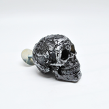 Textured Silver Skull Door Knobs, Resin Kitchen Door Knobs