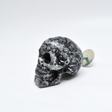Textured Silver Skull Door Knobs, Resin Kitchen Door Knobs