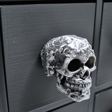 Textured Silver Skull Door Knobs, Resin Kitchen Door Knobs