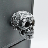 Textured Silver Skull Door Knobs, Resin Kitchen Door Knobs