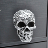 Textured Silver Skull Door Knobs, Resin Kitchen Door Knobs