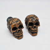 Textured Bronze Skull Door Knobs, Resin Kitchen Door Knobs