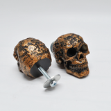 Textured Bronze Skull Door Knobs, Resin Kitchen Door Knobs
