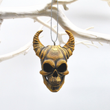 Horned Skull Baubles, Christmas Tree Decorations