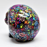 Graffiti Skull Ornament, Gothic Paperweight, MADE TO ORDER,