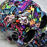 Graffiti Skull Ornament, Gothic Paperweight, MADE TO ORDER,