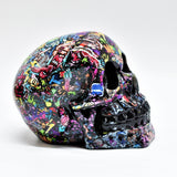 Graffiti Skull Ornament, Gothic Paperweight, MADE TO ORDER,