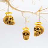 Glitter Skull Baubles, Halo Skull, Christmas Tree Skulls