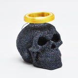 Glitter Skull Baubles, Halo Skull, Christmas Tree Skulls, Hanging Skull Decorations