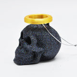 Glitter Skull Baubles, Halo Skull, Christmas Tree Skulls, Hanging Skull Decorations