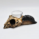 Skull Candle Holder, Ram Skull T Light Holder, Skull Candles, Gothic Candle Holder, Ram Skull, Home Decor