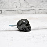 Black Glitter Skull Door Knobs, Resin Kitchen Door Knobs