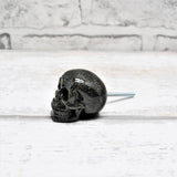 Black Glitter Skull Door Knobs, Resin Kitchen Door Knobs