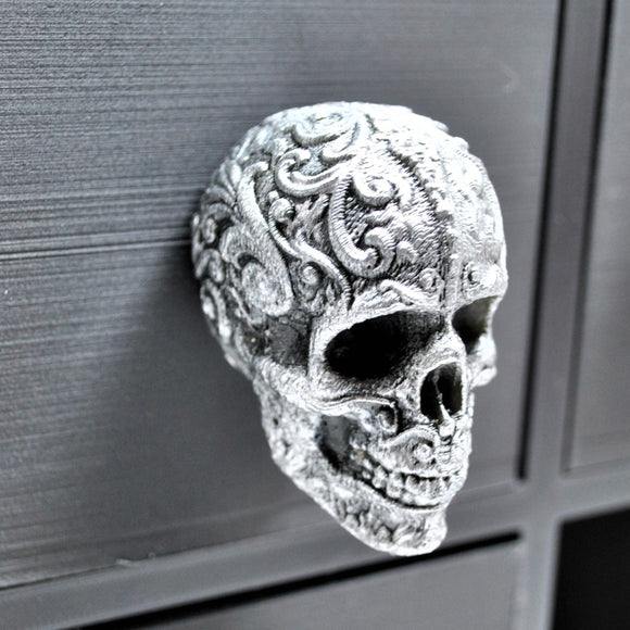 Scroll Skull Door Knobs, Resin Kitchen Door Knobs