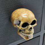 Aged Natural Skull Door Knobs, Resin Kitchen Door Knobs