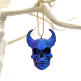 Horned Skull Baubles, Christmas Tree Decorations