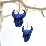 Horned Skull Baubles, Christmas Tree Decorations