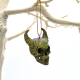Horned Skull Baubles, Christmas Tree Decorations
