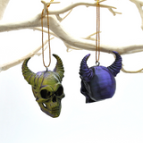 Horned Skull Baubles, Christmas Tree Decorations