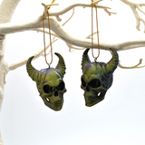 Horned Skull Baubles, Christmas Tree Decorations