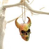 Horned Skull Baubles, Christmas Tree Decorations