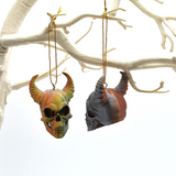 Horned Skull Baubles, Christmas Tree Decorations