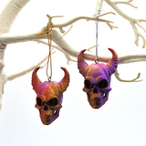 Horned Skull Baubles, Christmas Tree Decorations