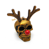 Brushed Gold Reindeer Skull Bauble