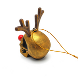 Brushed Gold Reindeer Skull Bauble