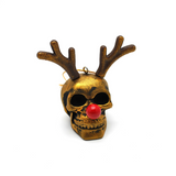 Brushed Gold Reindeer Skull Bauble