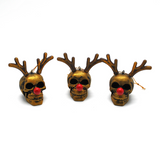 Brushed Gold Reindeer Skull Bauble