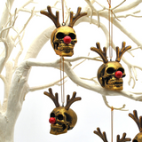 Brushed Gold Reindeer Skull Bauble