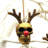 Brushed Gold Reindeer Skull Bauble