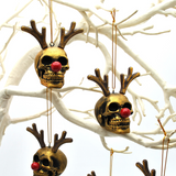 Brushed Gold Reindeer Skull Bauble