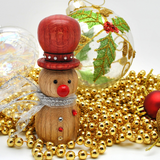 Handmade Wooden Snowman Christmas Decoration