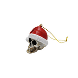 Red Santa Skull Bauble, Santa Hat Skulls