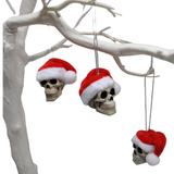 Red Santa Skull Bauble, Santa Hat Skulls