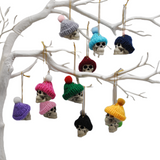 Bobble Hat Skull Bauble, Santa Hat Skulls