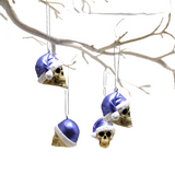 Purple Santa Skull Bauble, Santa Hat Skulls