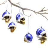 Purple Santa Skull Bauble, Santa Hat Skulls